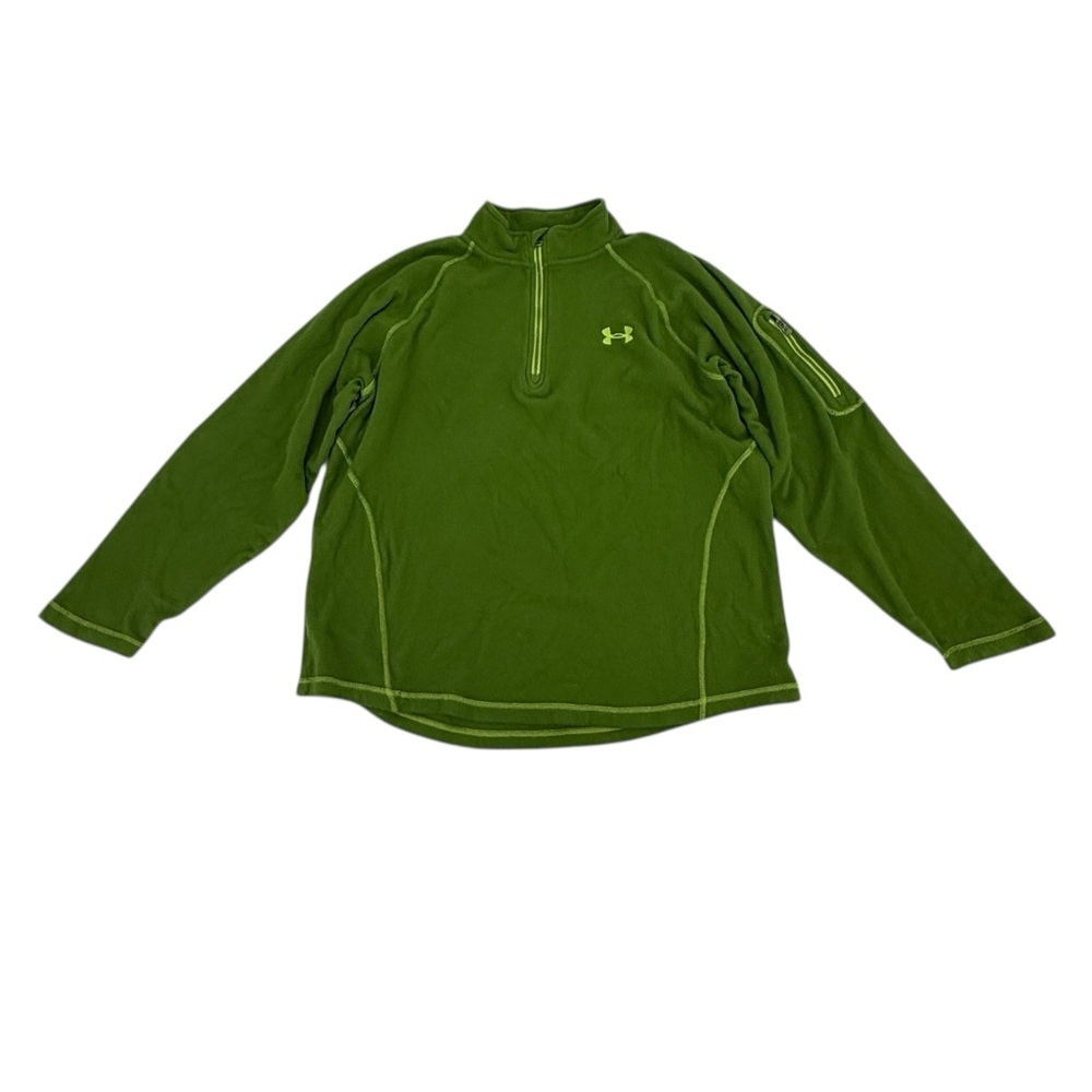 Under Armour Vibrant Green Fleece 1/4 Zip Sweatshirt Size Medium Big Kids